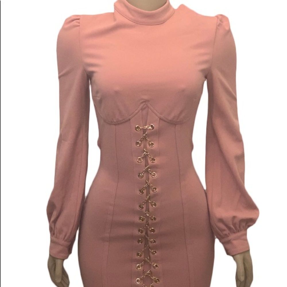 Rose Dress W/ Gold detail